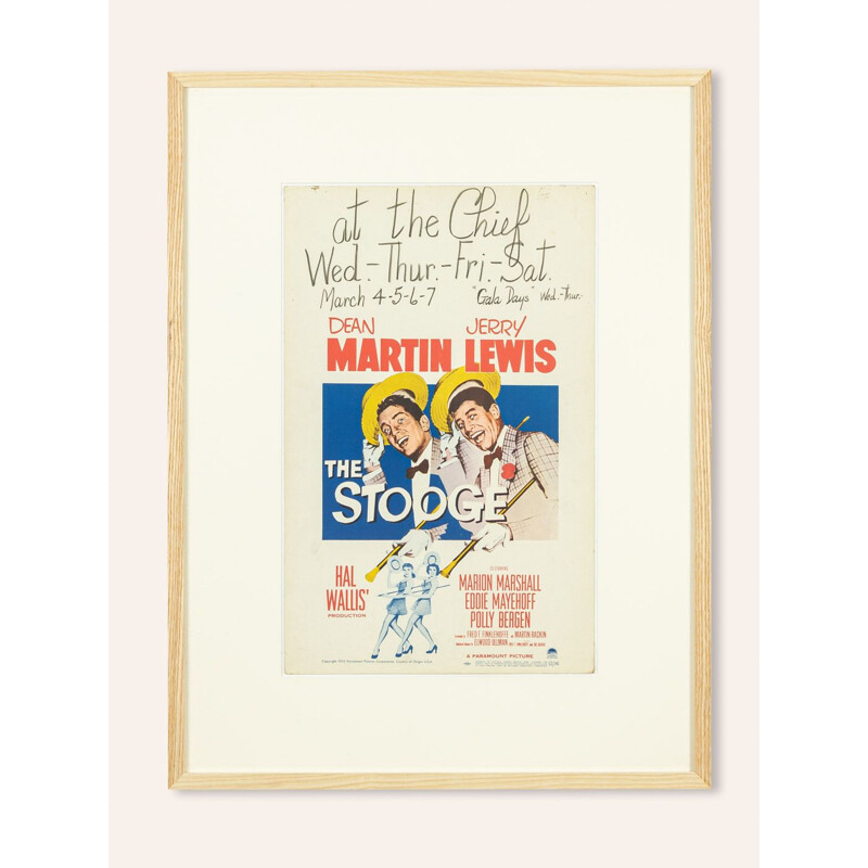 Vintage window card "The Stooge" by Dean Martin and Jerry Lewis, 1952