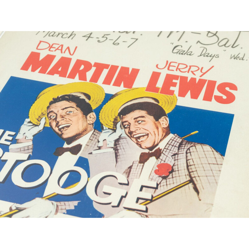 Cartão da janela Vintage "The Stooge" de Dean Martin e Jerry Lewis, 1952