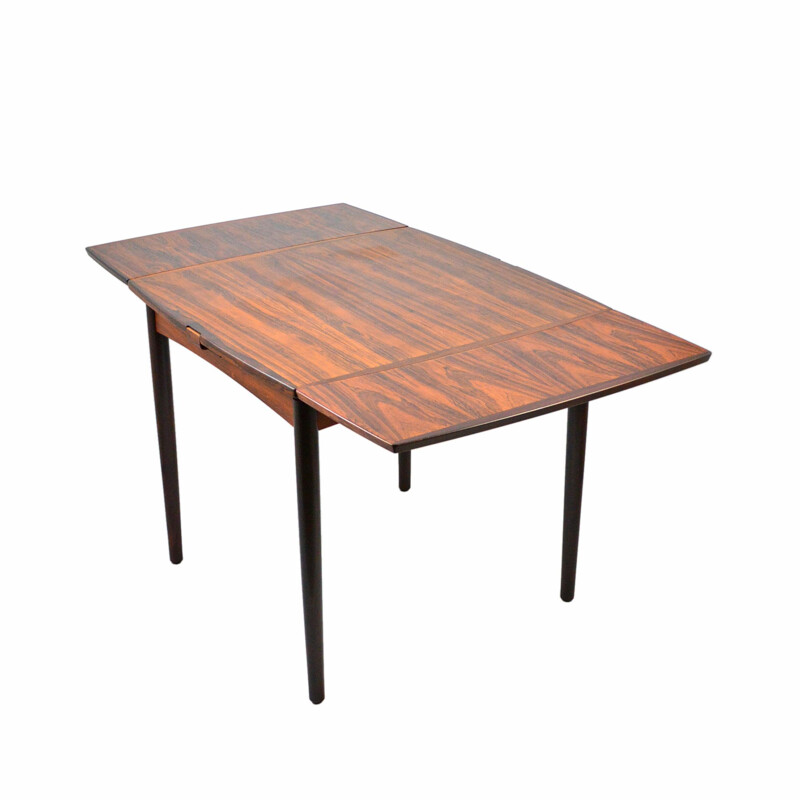 Vintage Rosewood Extendable Dining Table or Game Table by Poul Hundevad, Danish 1960s