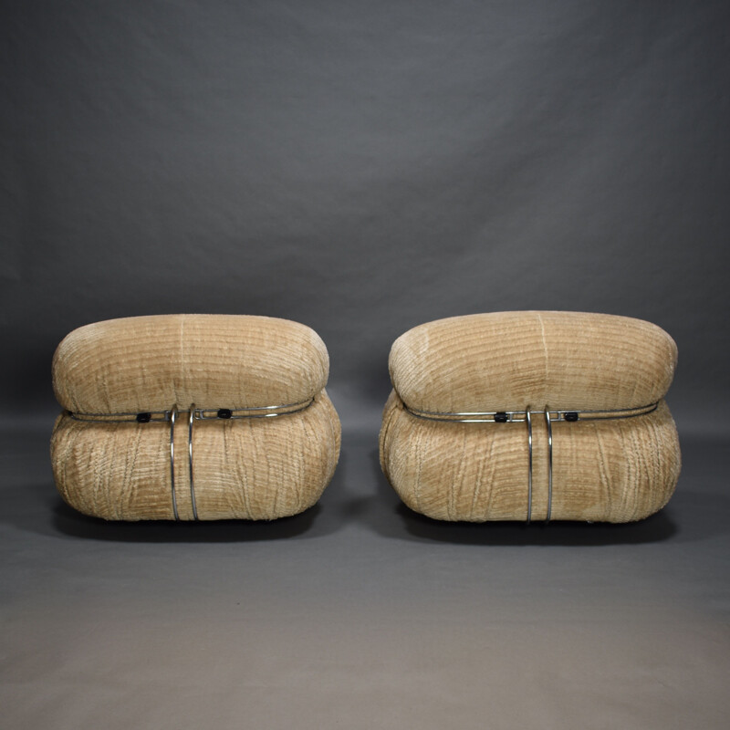 Pair of Soriana Chairs by Afra & Tobia Scarpa for Cassina, Italy 1970s