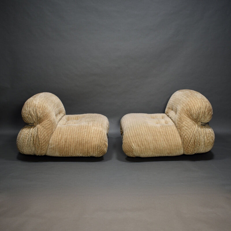 Pair of Soriana Chairs by Afra & Tobia Scarpa for Cassina, Italy 1970s