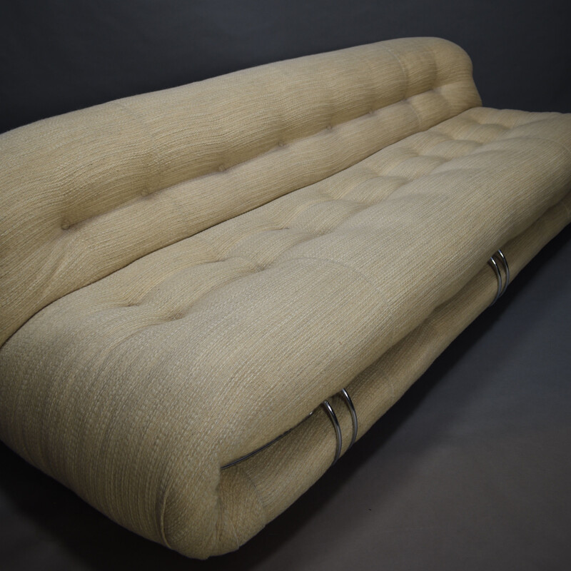 Large vintage Soriana sofa by Afra & Tobia Scarpa for Cassina, Italy 1970s