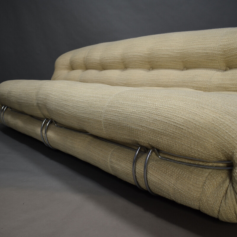 Large vintage Soriana sofa by Afra & Tobia Scarpa for Cassina, Italy 1970s