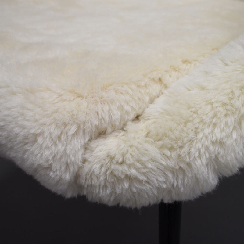 Vintage Club chair in real sheep wool, Germany 1970s