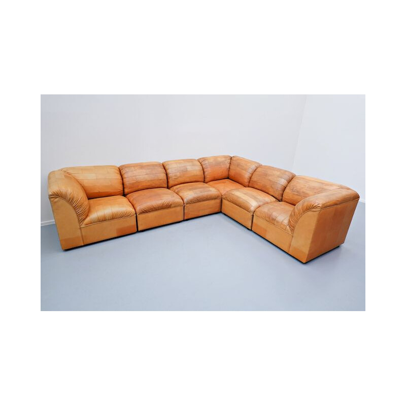 Large vintage Leather Sofa, 1960s