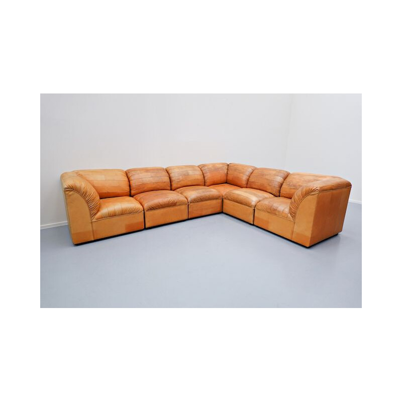 Large vintage Leather Sofa, 1960s