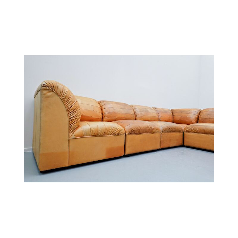 Large vintage Leather Sofa, 1960s