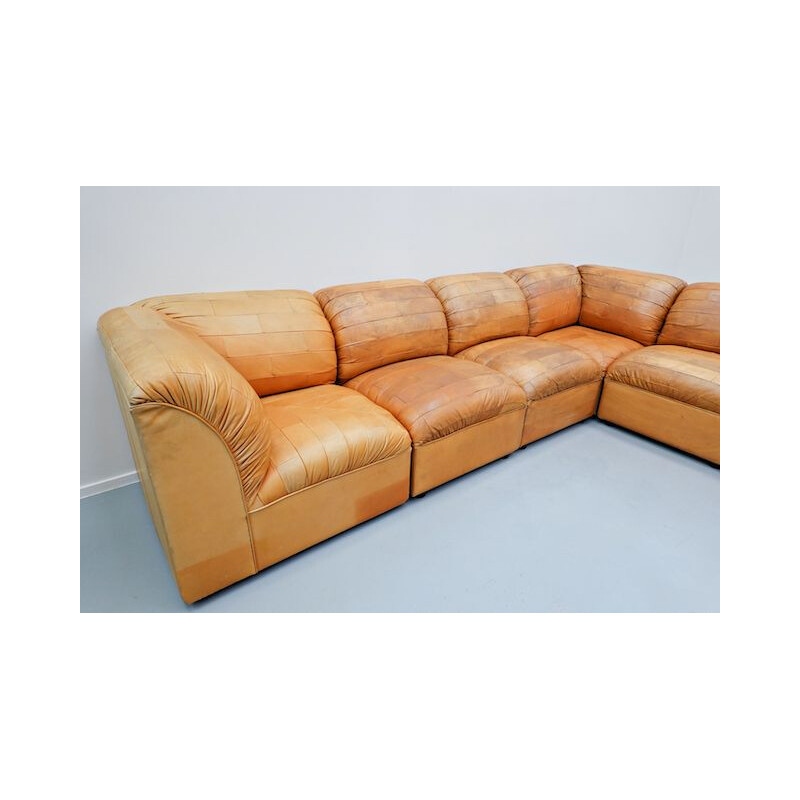 Large vintage Leather Sofa, 1960s