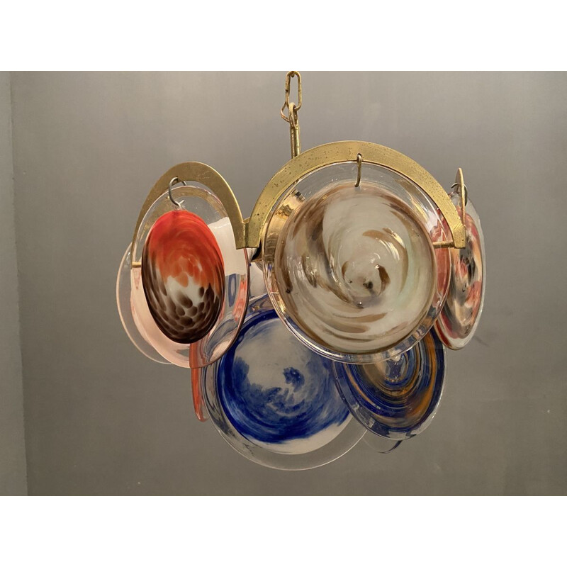 Mid-Century Space Age Murano Disc Chandelier