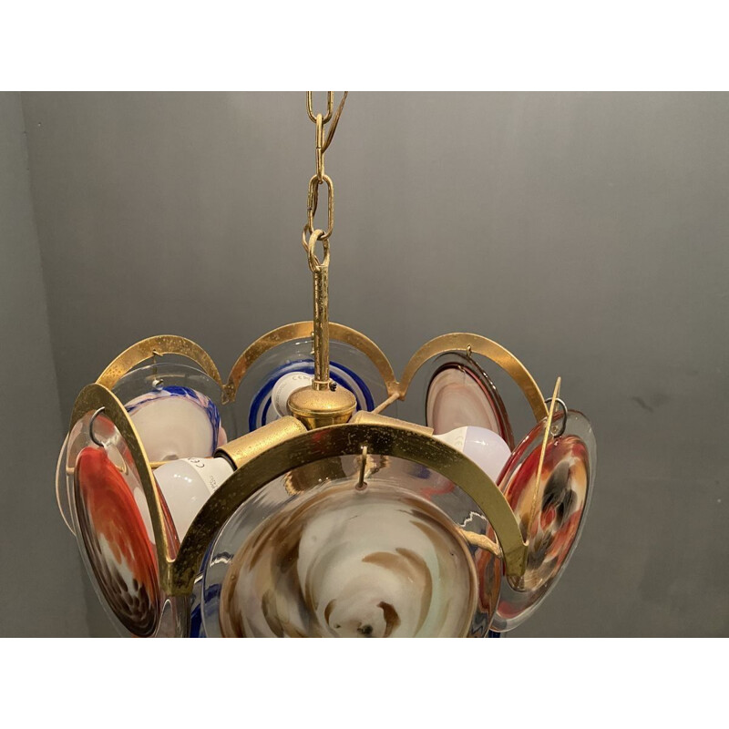 Mid-Century Space Age Murano Disc Chandelier