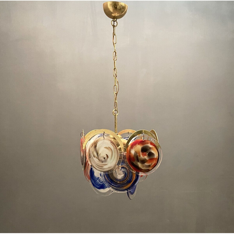 Mid-Century Space Age Murano Disc Chandelier