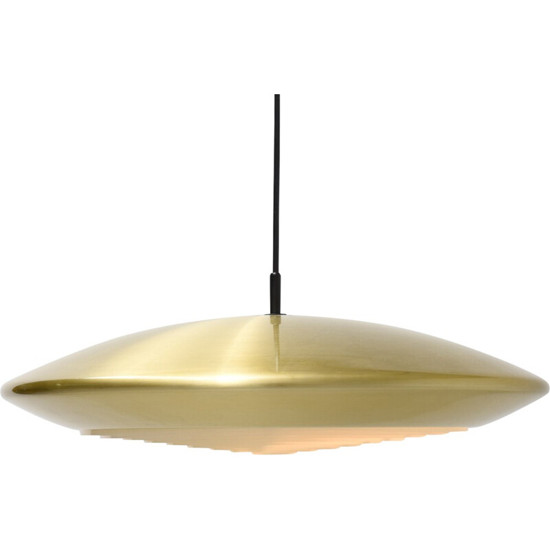 Fog & Mørup "Diskos" hanging lamp in brass , JO HAMMERBORG - 1960s