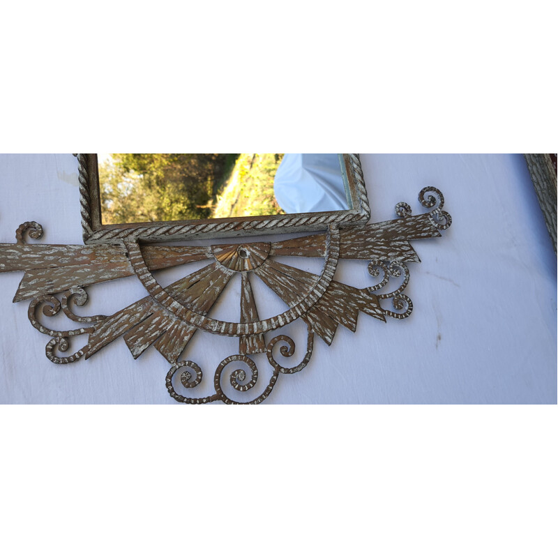 Vintage Wrought iron console and mirror
