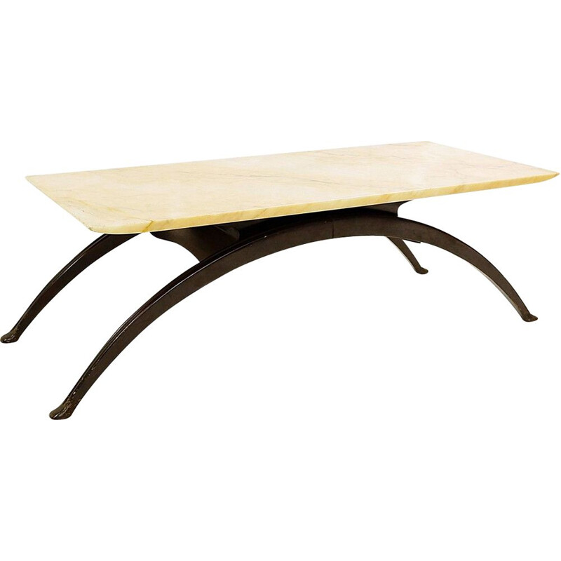 table basse vintage à - plateau marbre