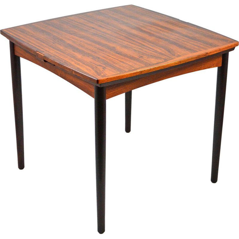 Vintage Rosewood Extendable Dining Table or Game Table by Poul Hundevad, Danish 1960s