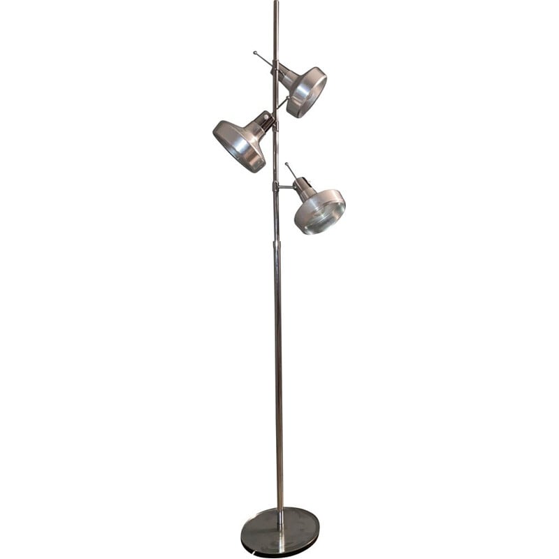 Modernist vintage floor lamp with 3 spots by Etienne Fermigier for Monix, France 1965