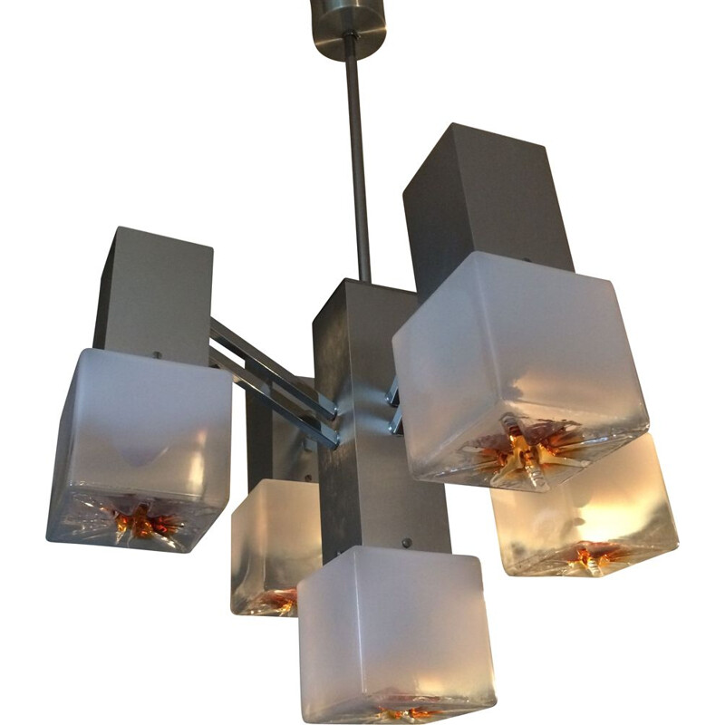 Vintage chandelier by Gaetano Sciolari for Mazzega.1970s