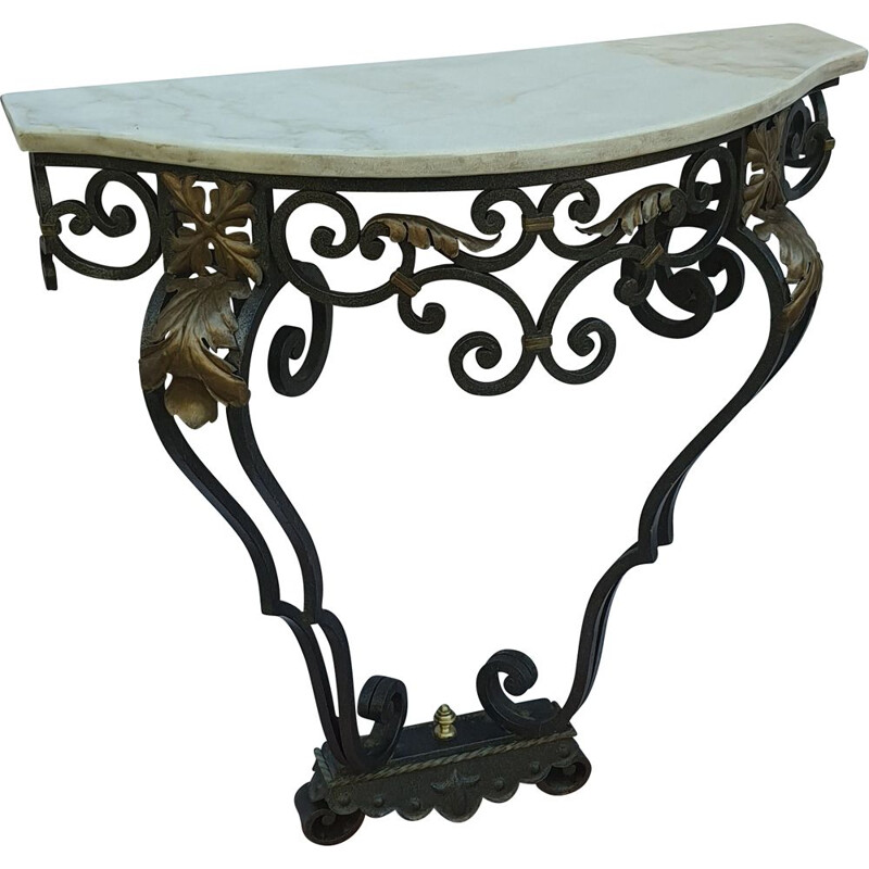 Vintage wrought iron console