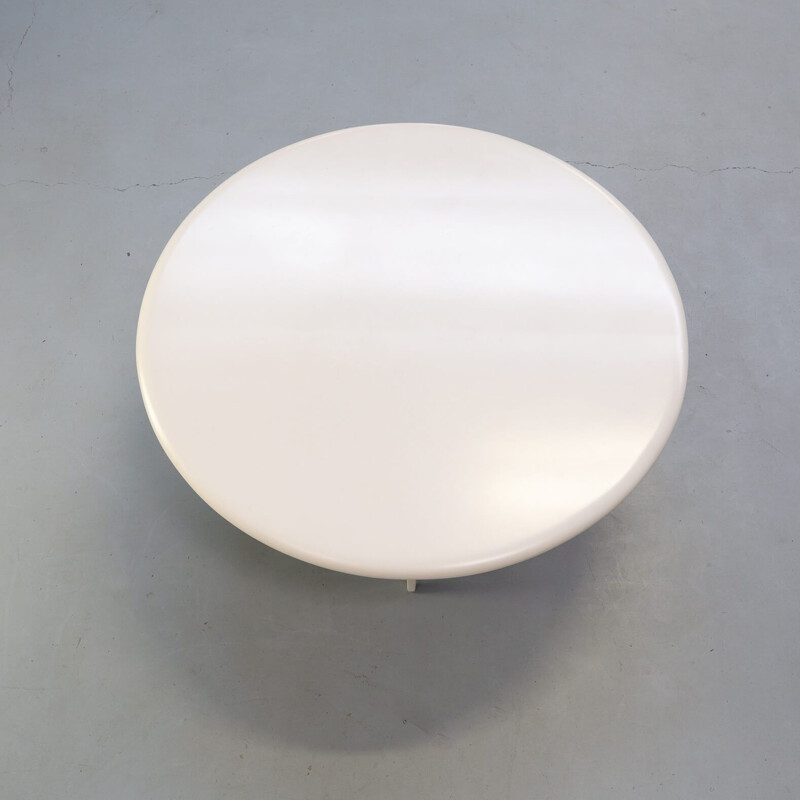 Vintage White round wooden coffee table by Bas van Pelt 1980s