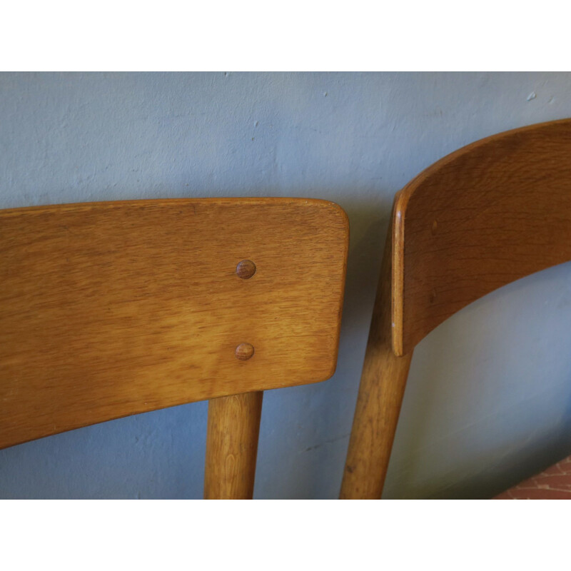 Pair of vintage Elm J39 Side Chairs by Borge Mogensen for Farstrup Mobler 1950s