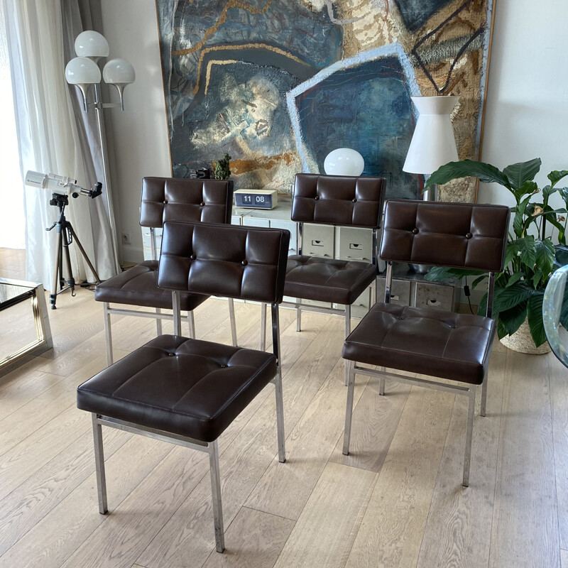 Lot de 4 chaises vintage de Michel Ducaroy pour Roset 1965