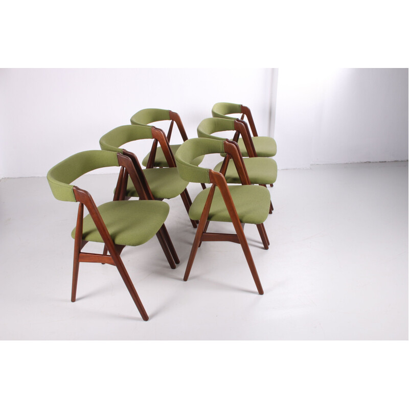 Set of 6 vintage Dining Chairs by Th. Harlev for Farstrup Mobler 205, Denmark 1960s