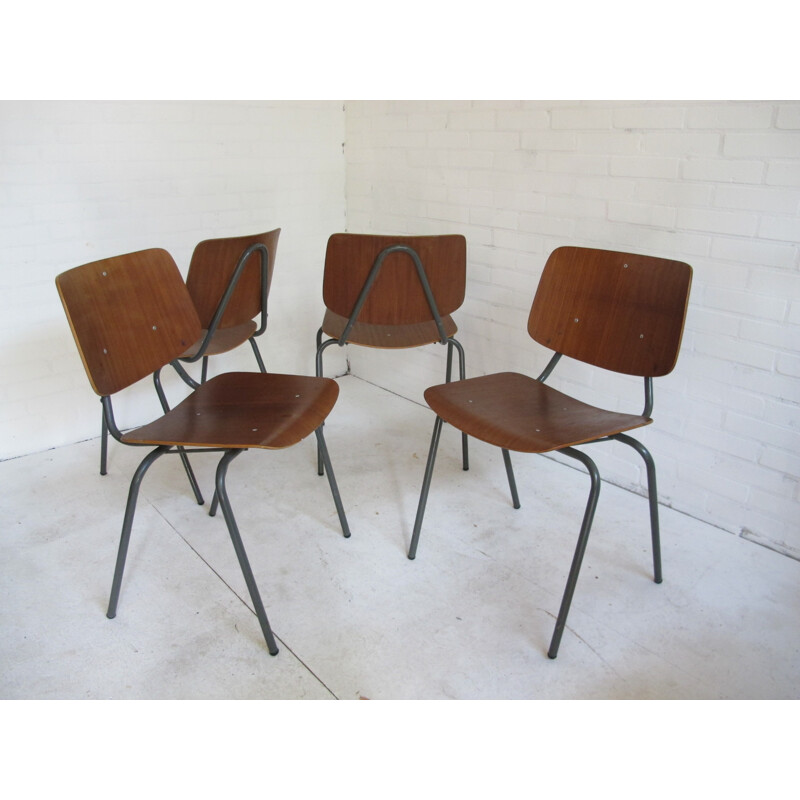Suite de 4 chaises industrielles, Kho LIANG IE - 1960