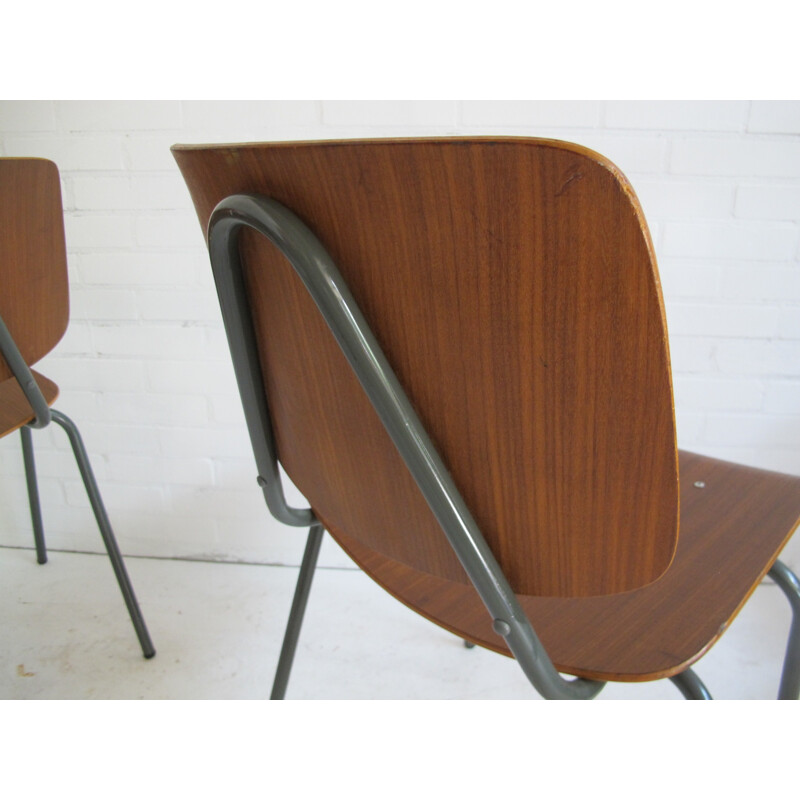 Set of 4 Industrial dining chairs, Kho LIANG IE - 1960s