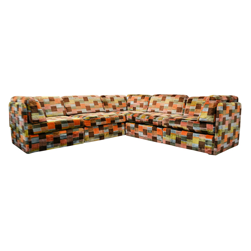 Vintage modulair patchwork sofa, Swedish 1970s