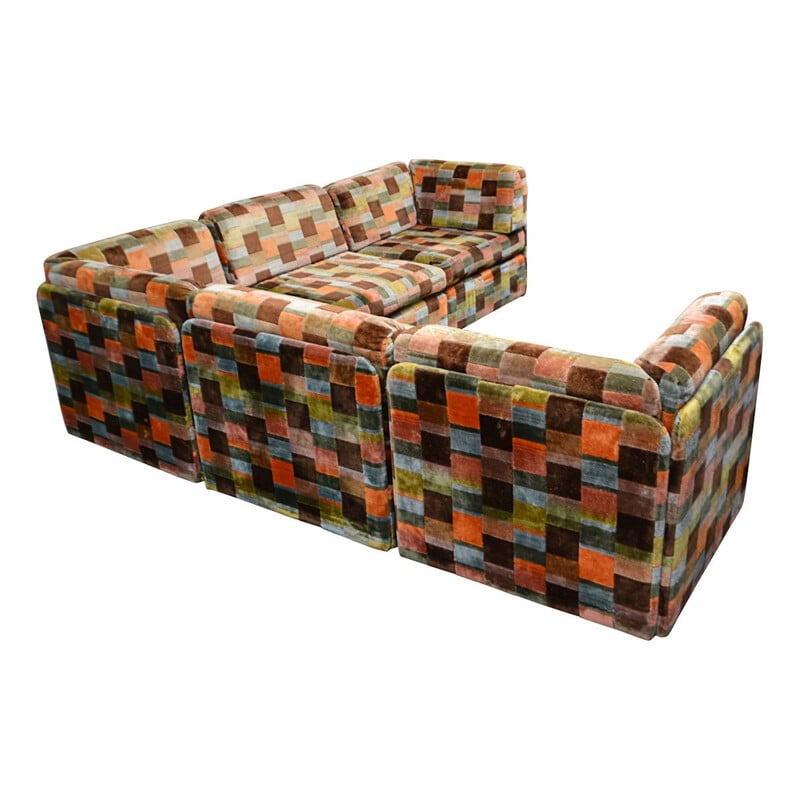 Vintage modulair patchwork sofa, Swedish 1970s