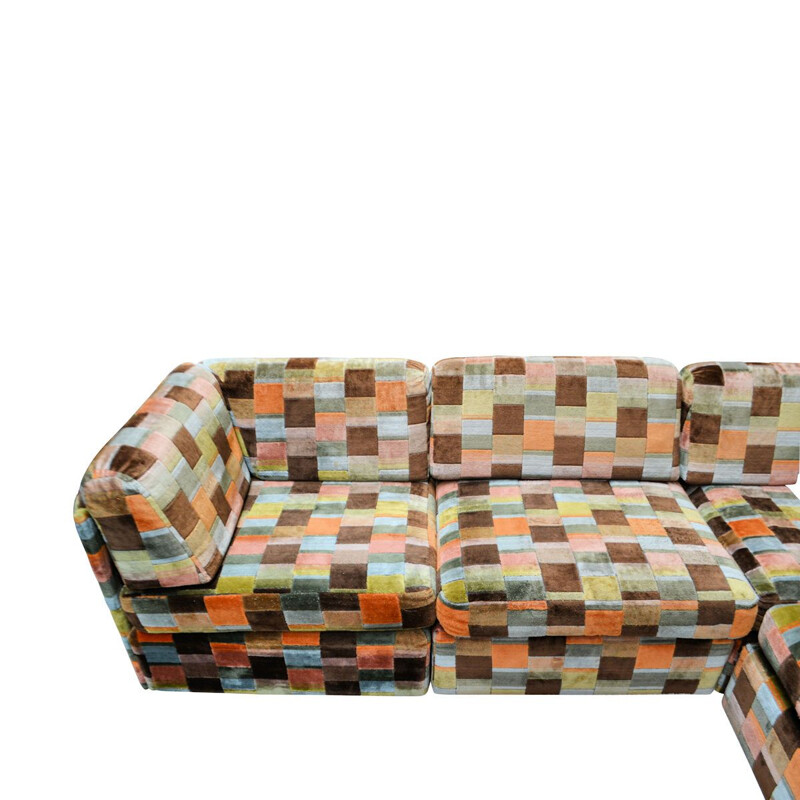 Vintage modulair patchwork sofa, Swedish 1970s