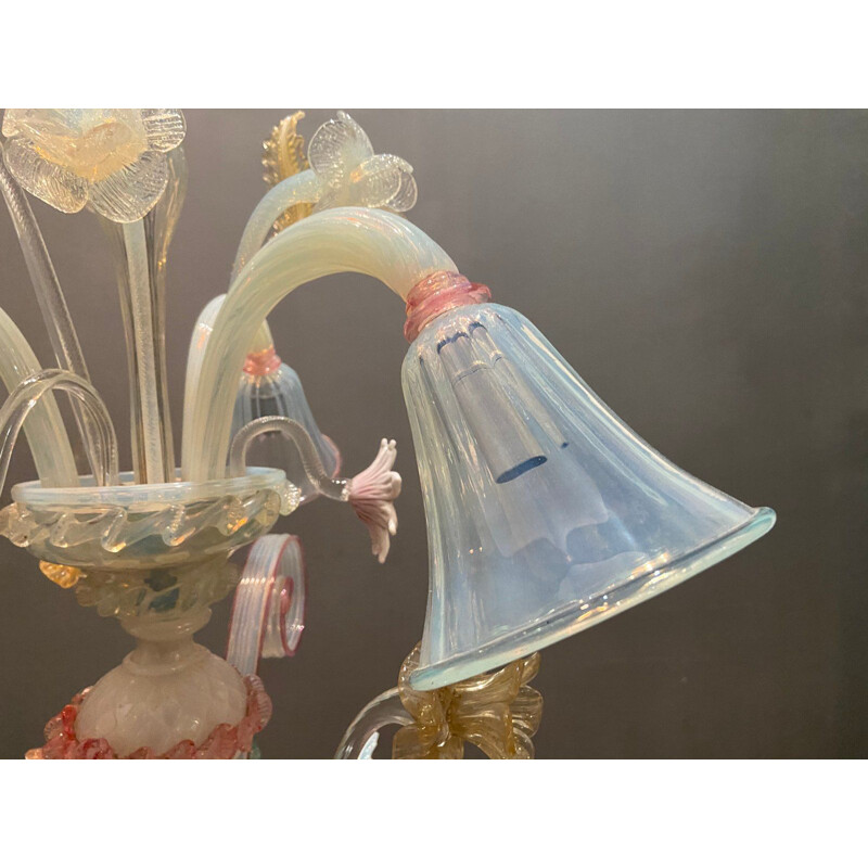 Grand candélabre vintage vénitien en verre de Murano