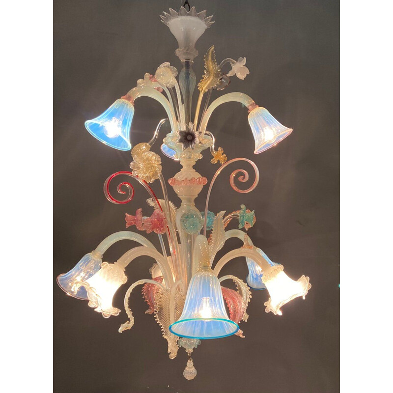 Large vintage Venetian Murano Glass Candelabra