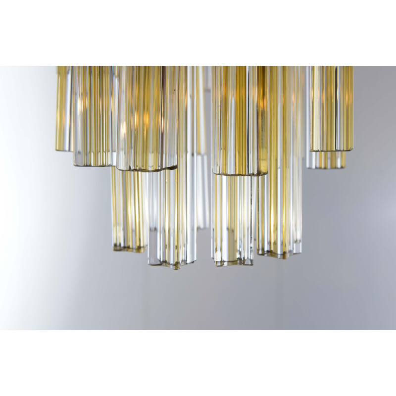 Vintage Two toned chandelier in Murano glass by Paolo Venini