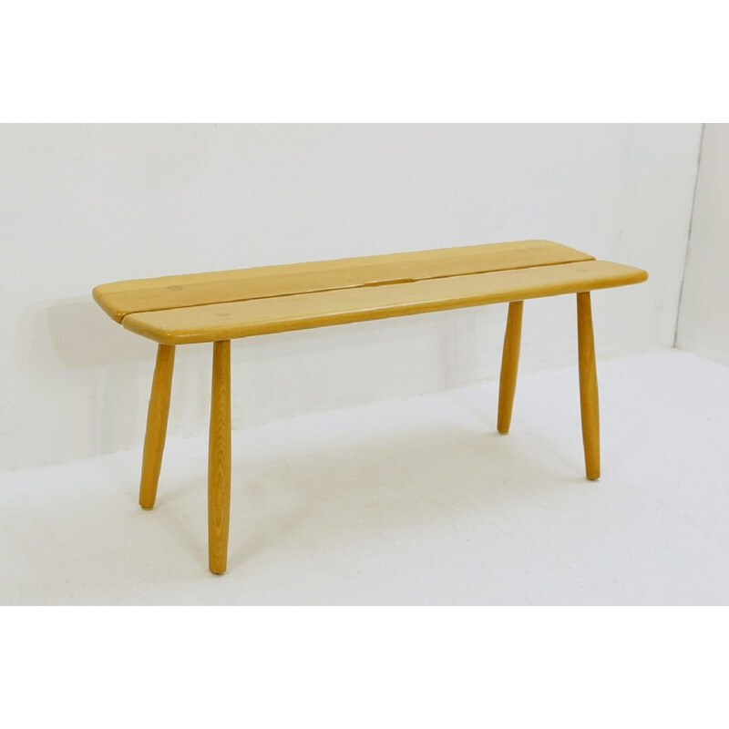 Banc vintage en chêne par Carl Gustaf Boulogner pour AB Bröderna Wigells Stolfabrik 1950