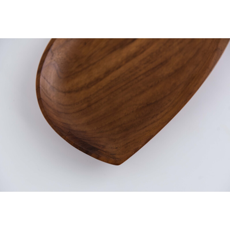 Vintage Leaf shaped teak tray by Skjode Skjern