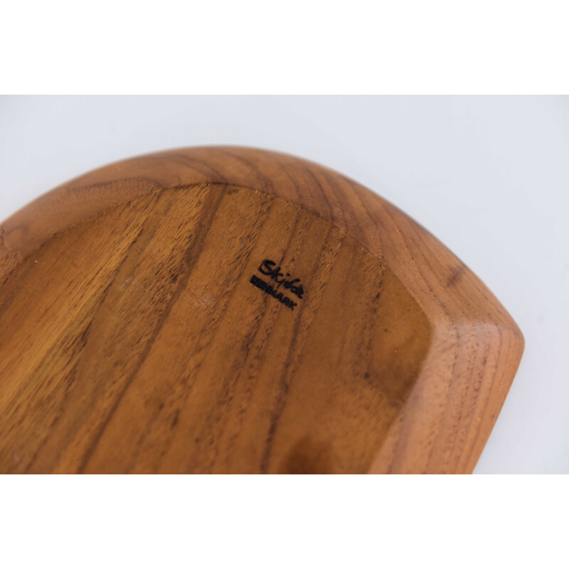 Vintage Leaf shaped teak tray by Skjode Skjern