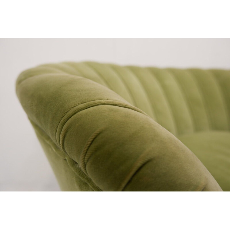 Vintage Shell Sofa Vintage 2 Seater Velvet Sofa Green Original