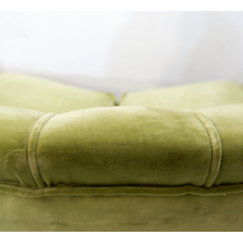 Vintage Shell Sofa Vintage 2 Seater Velvet Sofa Green Original