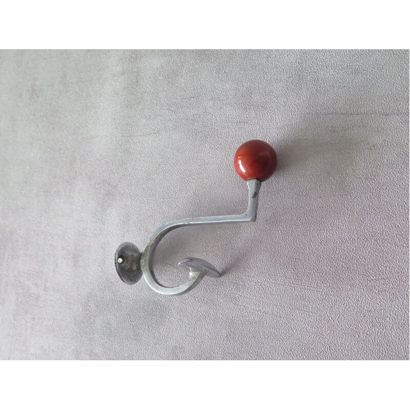 Vintage Metal coat hanger with resin ball 1950s