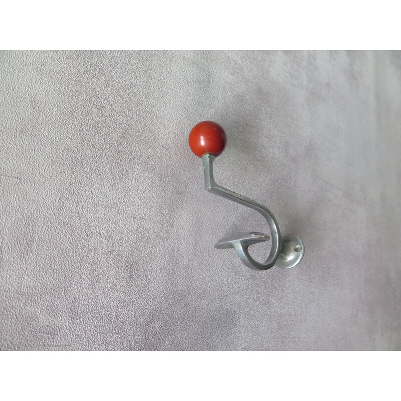 Vintage Metal coat hanger with resin ball 1950s