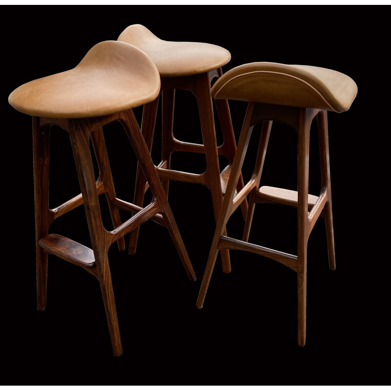 Set of 3 vintage Barstools by Erik Buch for O.D Mobler