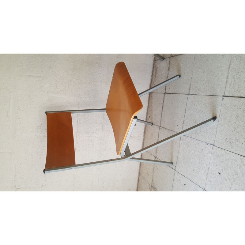 Paire de chaises vintage industrielle structure métal 