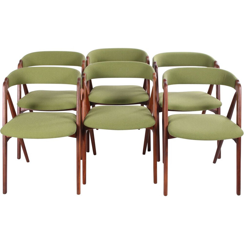 Set of 6 vintage Dining Chairs by Th. Harlev for Farstrup Mobler 205, Denmark 1960s