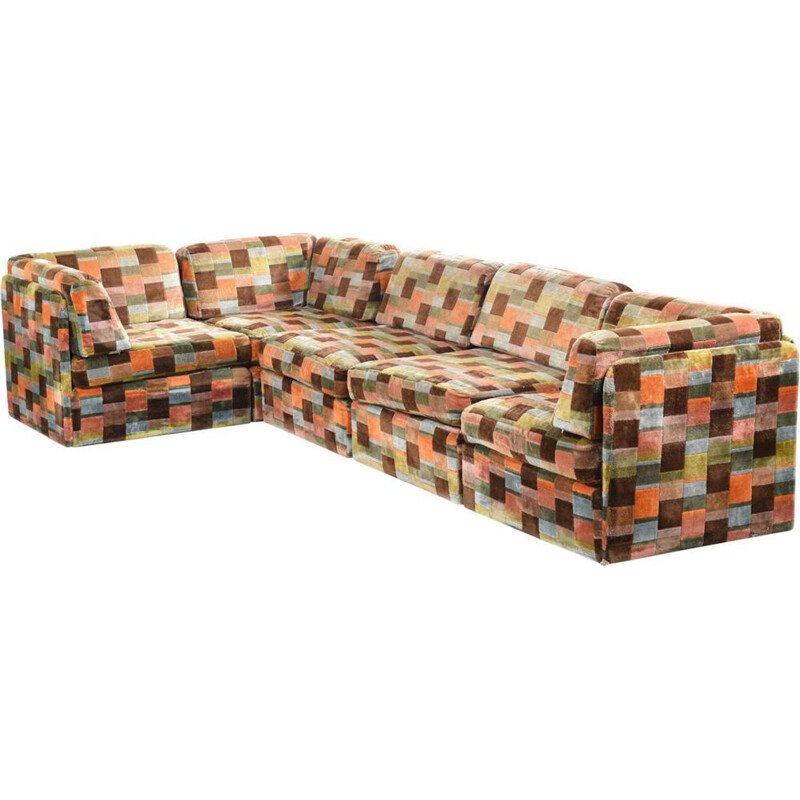 Vintage modulair patchwork sofa, Swedish 1970s