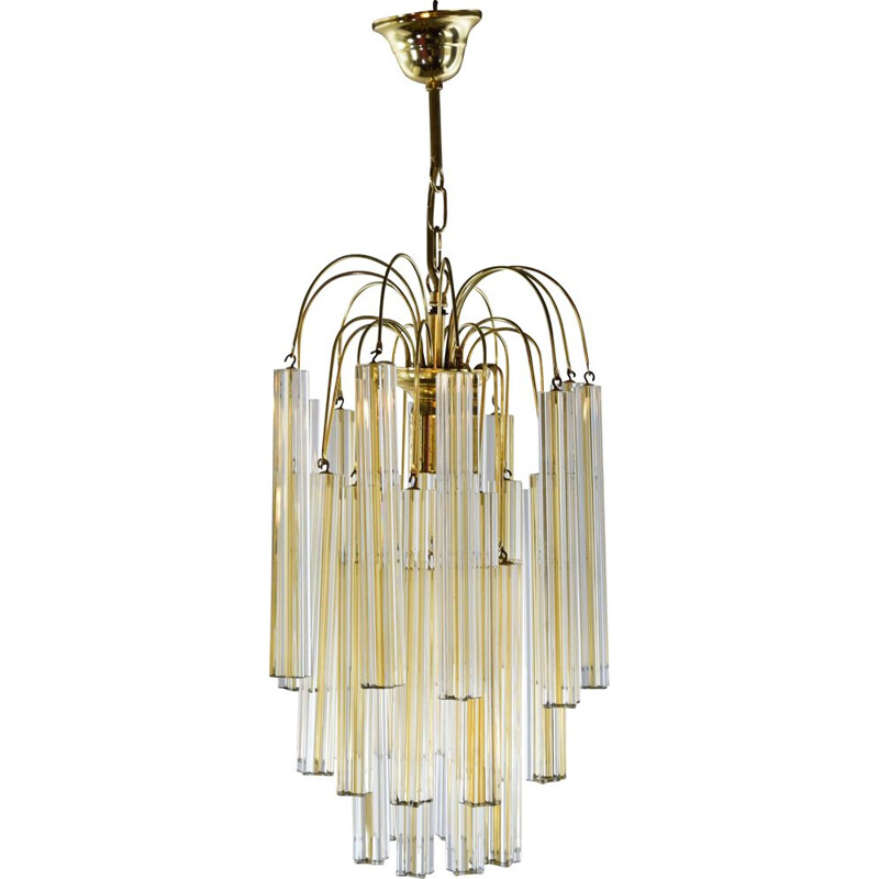 Vintage Two toned chandelier in Murano glass by Paolo Venini