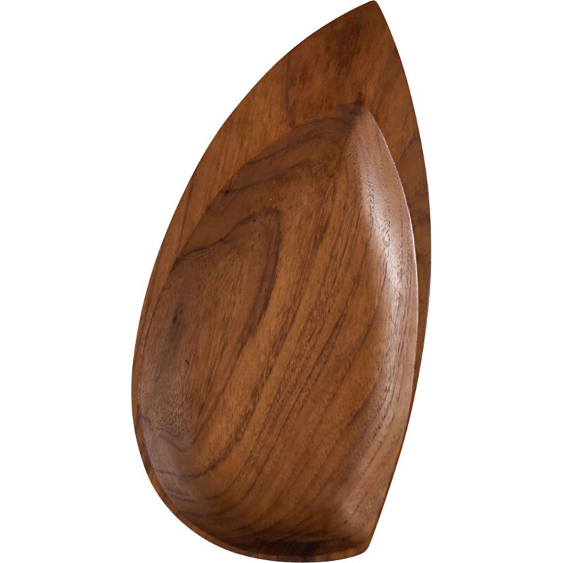 Vintage Leaf shaped teak tray by Skjode Skjern