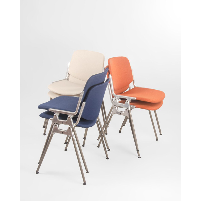 Set van 6 vintage DSC 106 stoelen van Giancarlo Piretti voor Anonima Casteli 1965