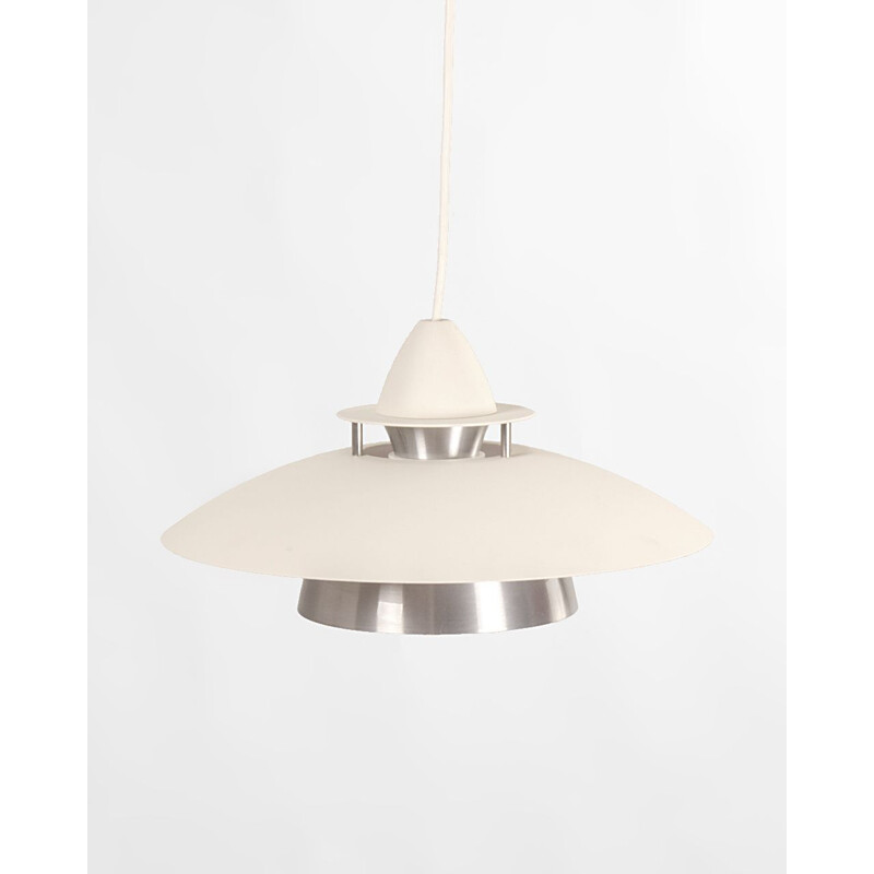 Vintage lamp in white metal and steel, Denmark 1960