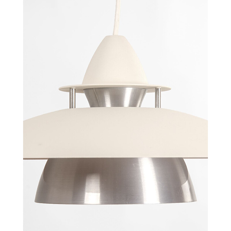 Vintage lamp in white metal and steel, Denmark 1960